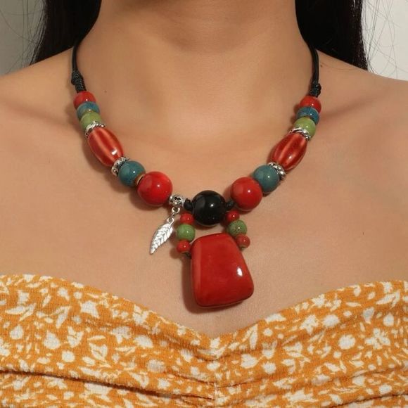 Jewelry - Emery Rose Bohemian Ceramic Beaded Necklace